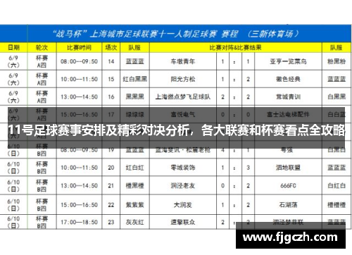 11号足球赛事安排及精彩对决分析，各大联赛和杯赛看点全攻略